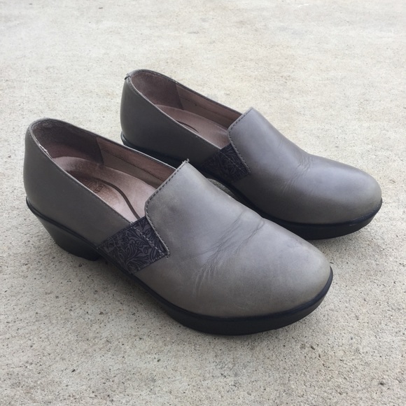 Dansko Jessica Gray Nappa Leather Professional Heel Loafer Clogs - Picture 11 of 11